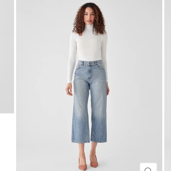 DL1961 Hepburn High Rise Wide Leg Cropped Jeans in Humboldt 27 - Picture 16 of 16